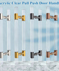 Heavy Duty Solid Acrylic Door Handles Set With Clear Crystal Push Pull Double Sided Hardware Kit