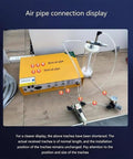 Air pipe connection display for Digital Display Electrostatic Powder Spray Kit Featuring Foot Switch Gun And Adjustable Voltage For Automotive Primer And Paint Straight Up Reliable Pro Shop Coating Setup.