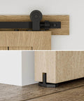Beefy Heavy Duty Sliding Barn Door Hardware Kit With Top Mount Track In Black Finish Quiet Roller Hanger System for 220 lb doors