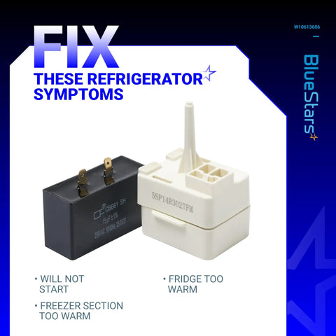 Upgraded Refrigerator Compressor Start Relay And Capacitor For Whirlpool KitchenAid Kenmore Refrigerators Replaces W10416065 PS8746522 67003186 No Fuss Easy Fit And Durable High Performance Upgrade