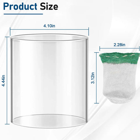 10 Pack Propane Lantern Mantles With Glass Globe Replacement dimensions shown for fueled lanterns