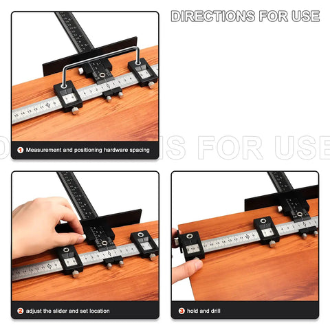 Cabinet Hardware Jig Tool Adjustable Punch Locator Aluminum Drill Template Guide For Wood Doors And Drawers Install Handles