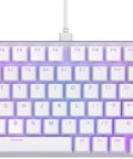 Full Size Prebuilt Mechanical Gaming Keyboard Featuring Compact 96 Layout In Crisp White Design With Silky Smooth Linear Switches.