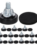 Adjustable Furniture Leveling Feet Kit 12 Pcs With T Nuts And Anti Slip Pads 1/4 Inch Thread Carbon Steel And PP Build