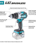 18V LXT Brushless Cordless Hammer Drill And Impact Driver 2 Piece Combo Kit With 5.0Ah Batteries with variable speed and LED.