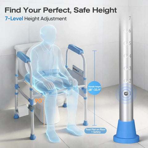 Rock Solid Padded Toilet Seat Riser For Seniors And Mobility Needs Built Tough 450 Lb Capacity No Sweat Adjustable Setup Ultra Comfort Universal Fit Standard Or Elongated Bowls Bathroom Safety Helper