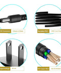 Image showing details of 9V AC Power Adapter Cord for Home Gym Elliptical and Upright Bikes 10ft Replacement Cable, featuring connectors and PVC material.