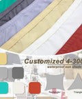 Waterproof Sun Shade Sail 8 By 10 Foot Dark Grey Canopy With Curved Edges, multiple color options, customizable size options
