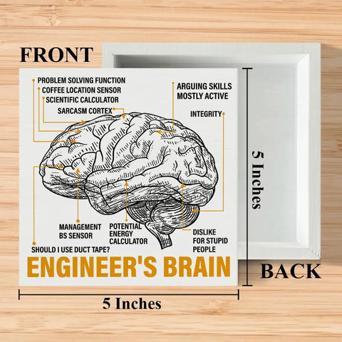 Sarcastic Engineer Gift For Men For Mentors Coworkers Students Dad Or Husband With Nerd Humor Home Office Desk 5x5 Inch Wooden Sign Decor Wall Or Desk Display Durable Wood Craft Gift
