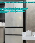 Refrigerator Hinge Shelf Assembly Replacement DA97-05251B shown in retail packaging against a stainless steel fridge backdrop
