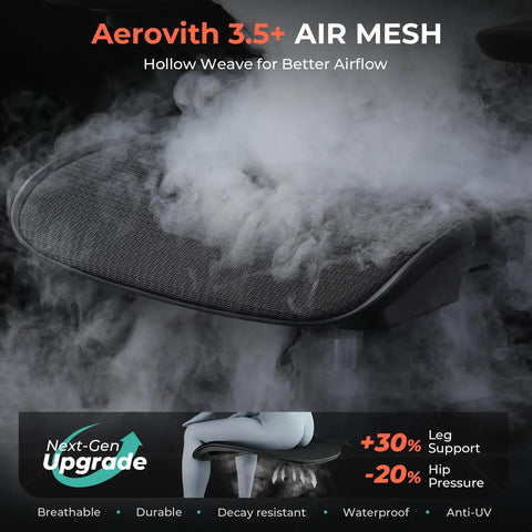 Aerovith mesh seat detail of Ergonomic Mesh Office Chair With Adjustable Lumbar Support High Back 400 Lbs Capacity.