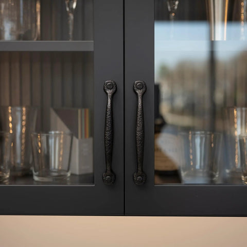 Solid Core Cabinet Pulls 10 Pack Black Iron Rustic Style Handles For Doors And Dresser Drawers 3 Inch Center To Center