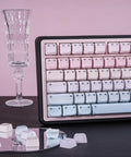 Cute Bubble Cat Wireless Mechanical Keyboard Hits Different With Creamy 75 Percent Layout Hot Swappable Switches Cat Ear Shine Through Keycaps on a minimalist desk.