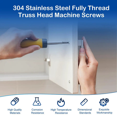 Kickass Premium 304 Stainless Steel Truss Head Machine Screws M4 X 5Mm Phillips Drive Fasteners for DIY shown being installed.
