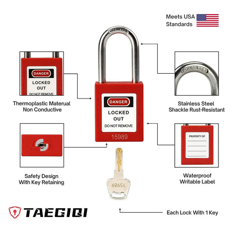 Rock Solid Lockout Tagout Padlock Kit Five Pack Keyed Alike Osha Approved Heavy Duty Industrial Safety Locks Built To Crush Daily Shop Floor Demands Today