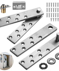 Beefy Heavy Duty Stainless Steel Door Pivot Hinges 2 Pack For Hidden Secret Doors With Bearing Design And Silent Smooth Rotation