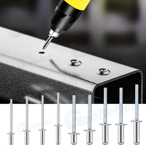 500 Piece Aluminum Blind Rivet Kit With 14 Size Assortment Pop Rivets Set For DIY Auto Marine And Metalwork Rustproof Aluminum