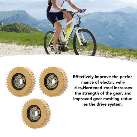 Electric Scooter Copper Motor Gear Set 38mm 3 Pack Lightweight Replacement Gears for Commuters and DIY Repair Projects