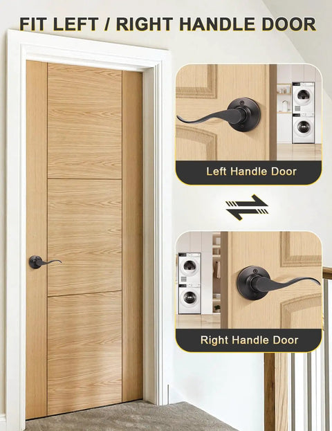 Two Pack Single Sided Dummy Door Handle In Oil Rubbed Bronze No Fuss Easy Push Pull For Closet Or Pantry Right Handed Interior Door Lever Non Turning Dummy Knob on wood door