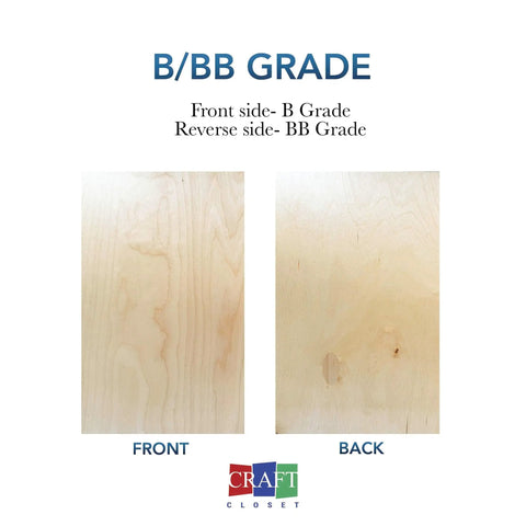 Front and back view of Baltic Birch Plywood Pack For Laser Engraving And CNC Projects 12 By 19 Inch Boards 6mm Thick 0.25 Inch Grade B And BB
