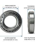Beefed Up Heavy Duty Tapered Roller Bearing Cone And Cup Two Sets L44649 L44610 For Wheel Hub 1.0625 Inch Bore 1.98 Inch OD chrome steel