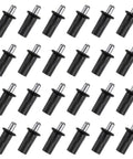 24 Pack Black Plastic Cabinet Door Repair Pins Heavy Duty Spring Loaded Damper Replacement Hardware For Kitchen Cabinets And Furniture Quick Snap No Fuss Axis Connector arranged in a pattern.