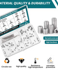 100 Piece Allen Screws Set Kit M3 M4 M5 M6 M8 With Allen Keys Heavy Duty Built To Last 304 Stainless Steel Cup Point Fasteners