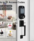 Keyless Entry Door Lock With Handle And Smart Deadbolt, Keypad Front Door Lock Set, up to 21 access codes displayed on door
