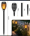 Flickering Flame Solar Garden Lights LED Outdoor Torches Pack Of 8, Waterproof Pathway Yard Patio Decor installed in garden