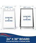 24x36 Coroplast A Frame Sign Panel With Straight Fire Custom Prints Hella Tough Weather Resistant Construction Made In USA displayed with white and black frames.