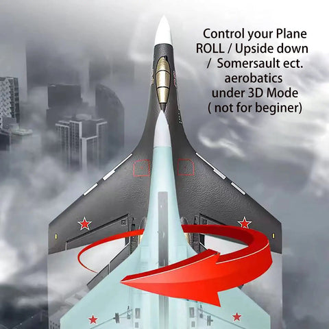 Rad SU-35 Inspired RC Plane With 4CH 2.4G Remote Beginner Friendly Left Hand Throttle 360 Degree Stunts flying upside down in 3D mode