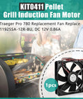 Pellet Grill Induction Fan Motor Replacement 11925SA 12R BU For D2 Pro 575 780 And Ironwood 650 885 showcased with grill use