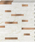 10 Sheet Peel And Stick Backsplash Subway Tile In Copper Beige Marble Look For Kitchen And Bathroom with real textured stone finish