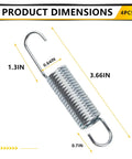 Heavy Duty Three Five Eighth Inch Recliner Tension Springs Four Pack With Slick Deflecting Hooks For No Sweat Sofa Swap And Building Top Shelf Tight Living Room Furniture Parts shown with product dimensions.