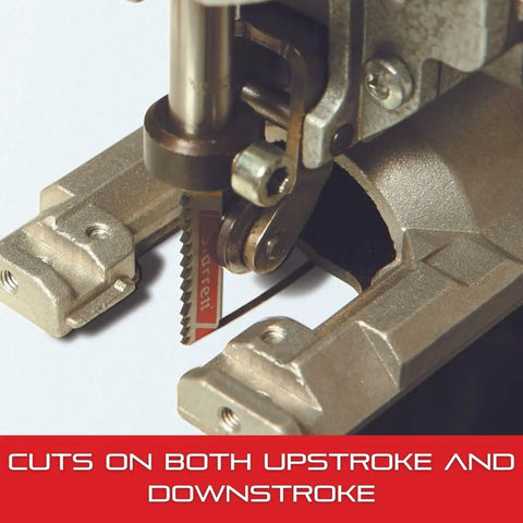 Bi-Metal Dual Cut Wood Jig Saw Blade For Burr-Free Cuts, 2 Inch Length, 3/16 Inch Width, 0.050 Thickness, 9-19 TPI in tool