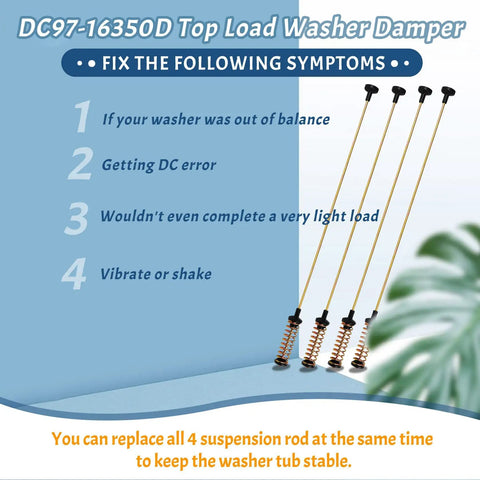 Easy Install Premium Washer Suspension Rods DC68-03172B-03 Replacement For Top Load Washers Fits WA50R5200AW US diagram
