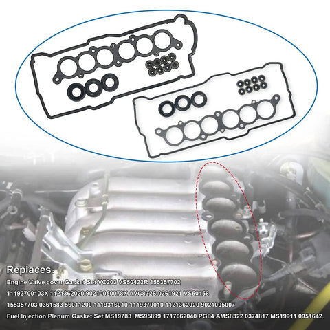 Valve Cover Gasket Set For Toyota 3.4L V6 5VZ-FE Fits 1996-2002 4Runner 1995-1998 T100 1995-2004 Tacoma replacement parts