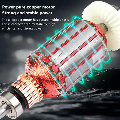 350W Electric Belt Sharpener With Adjustable 90 Degree Angle And Max Speed Of 10000 Rpm showcasing the pure copper motor for stability and power.