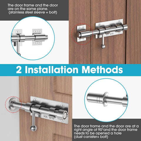 Super Tough Heavy Duty Slide Bolt Gate Latch Barrel Bolt Lock For Wooden Fences Sheds Barn Doors Yards crafted from stainless steel