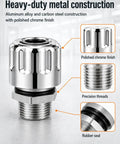 Vourtm 3/4 Npt Hydraulic Breather Cap With 40 Micron Filtration Vent Cover shows polished chrome and rubber seal construction.