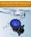 Color Changing Submersible Pond Lights With Timer Dope Underwater RGB Spotlight Kit submerged underwater with bubbles
