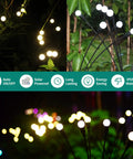 4 Pack Solar Fairy Lights Outdoor Waterproof Garden Decor With 40 LEDs, Flexible Iron Wire And Heavy Bulb Base