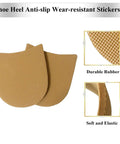 2 Pack Repair Heels Boot Heel Replacement Self Adhesive Rubber Heel Patches For Boots And Dress Shoes No Fuss DIY Quick Fix Anti Slip Shoe Soles Protectors Durable Heavy Duty Grip shown in beige with anti-slip texture.