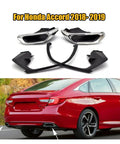 Accord 2018-2019 Exhaust Tail Pipe Tip Muffler Upgrade In Stainless Steel installation on a red Accord rear view