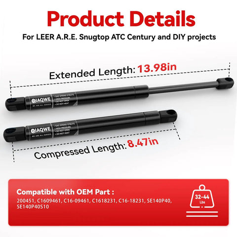 14 Inch Gas Struts 40 Lbs 178 N Gas Lift Springs Replacement Shocks For Camper Shell Back Window Fits Truck Cap Canopy Topper