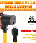 10 Ft Welder Adapter Cord 6-20P To 6-50R 20 Amp To 50 Amp 3 Prong Cable ETL Listed STW 10 AWG With Handle Heavy Duty Power Cord