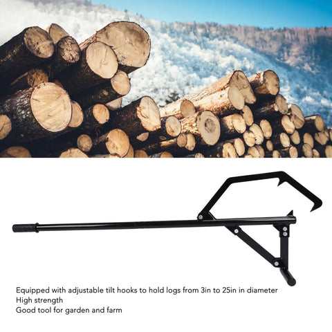 Log Lifter And Roller For Lawn Mower Lift Jack 51 Inch Adjustable Tilt Hook With Rubber Wood Roller And Non Slip Handle