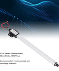 Compact 12V DC Linear Actuator With 200mm Stroke, 150N Lift, IPX4 Rating shown against blue digital wave background