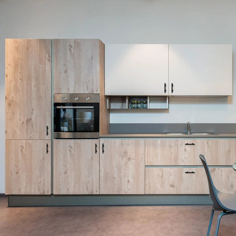Modern kitchen with 30 Pack 5 Inch Matte Black Cabinet Pulls With Round Base For Kitchen Cabinets And Drawer Fronts, sleek design