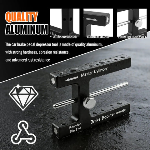 Magnetic Aluminum Brake Booster Adjustment Tool For Precise Braking Distance Tuning Universal Push Rod Brakes Master Cylinder Compatibility Easy Grip Pro Grade Auto Maintenance Gear, black aluminum 3.46x2.64x0.46 in